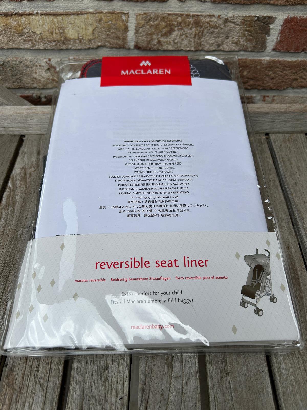 MACLAREN REVERSIBLE SEAT LINER, Enlèvement ou Envoi, Neuf, Maclaren