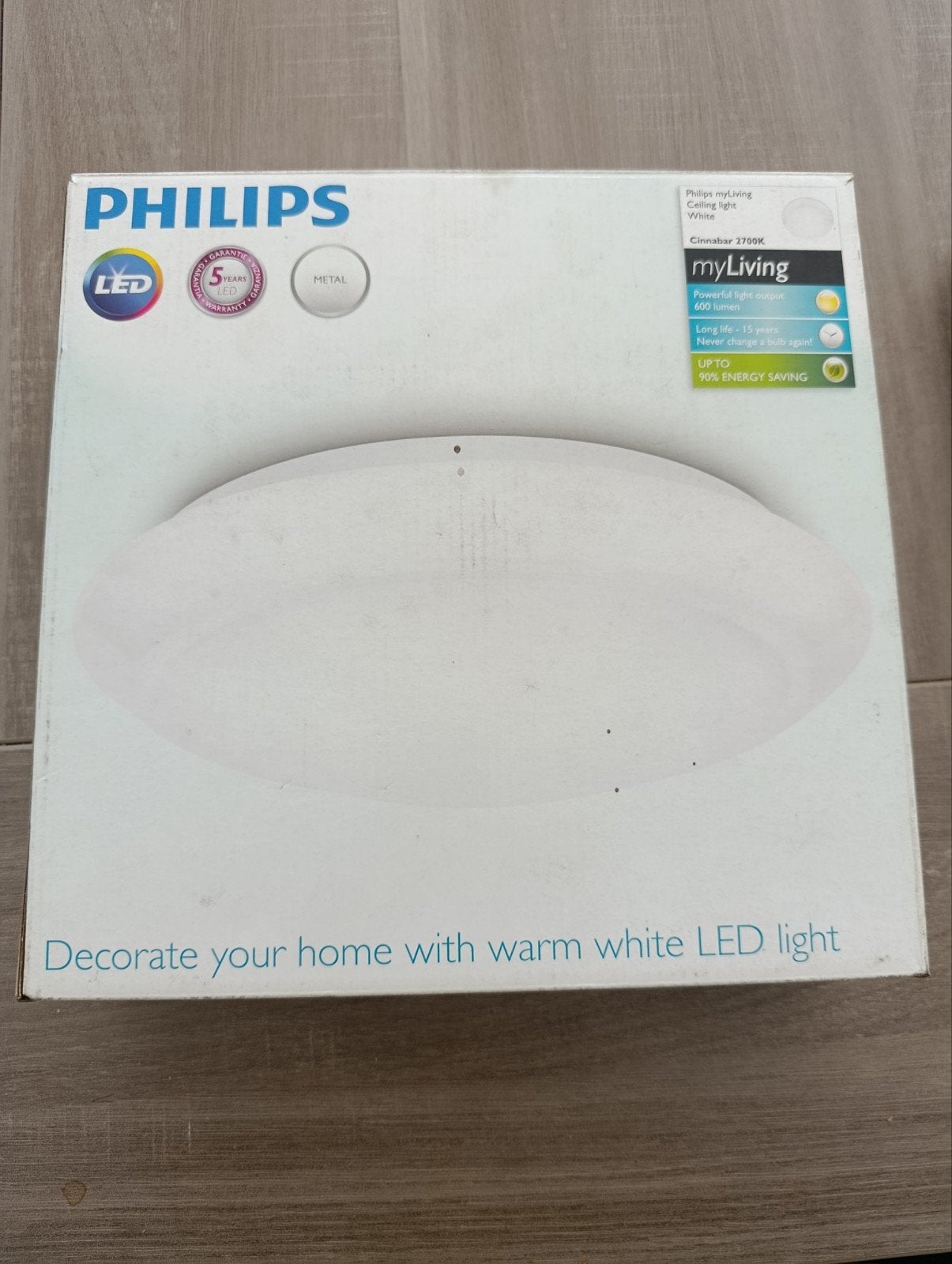 Plafonnier blanc Philips myliving LED, neuf, Maison & Meubles, Lampes | Plafonniers, Neuf, Enlèvement