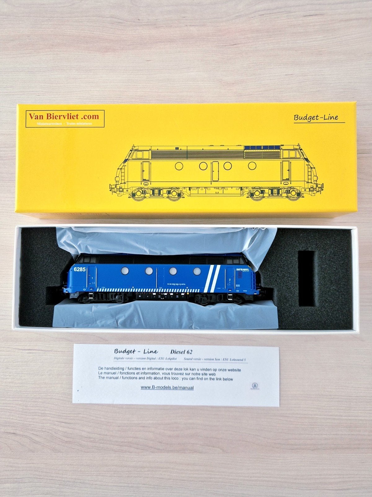 Van Biervliet, Diesel 6285 Infrabel, MFX audio numérique AC, Hobby & Loisirs créatifs, Trains miniatures | HO, Neuf, Autres marques