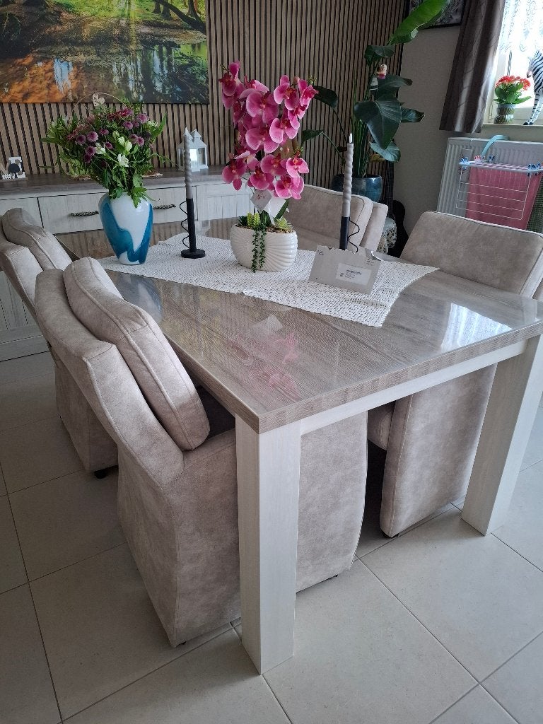 Eettafel met vier stoelen, Huis en Inrichting, Complete eetkamers, Ophalen, Nieuw, Landelijk, 4 tot 6 stoelen