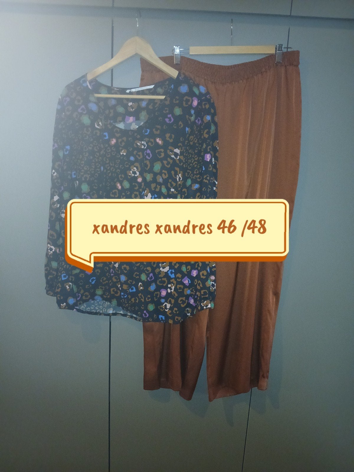 Set xandres xandres 46 /48, Kleding | Dames, Kostuum of Pak, Bruin, Maat 46/48 (XL) of groter, Ophalen of Verzenden