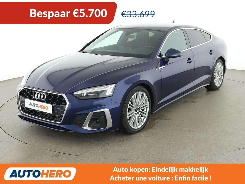 Audi A5 35 TFSI S line (bj 2021, automaat), Auto's, Gebruikt, 1984 cc, Blauw, 150 pk
