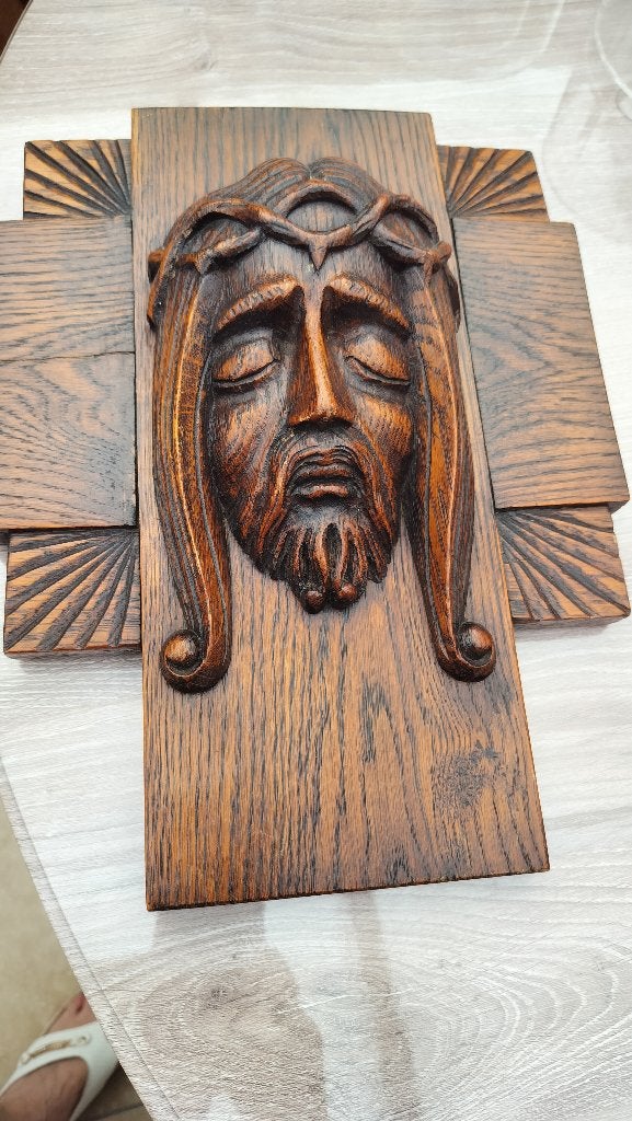 Houten kruisbeeld, Collections, Religion, Enlèvement, Comme neuf, Autres types, Christianisme | Catholique