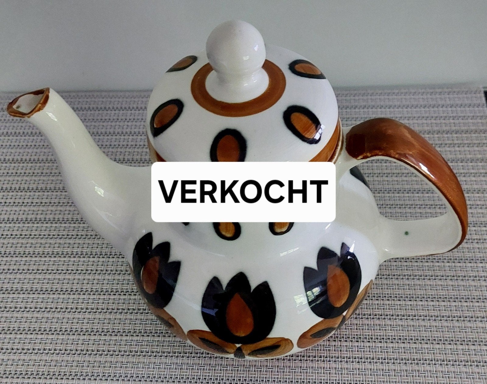 Vintage Theepot Boch La Louvière – Serie 'Kimono' (Jaren 70), Antiek en Kunst, Ophalen