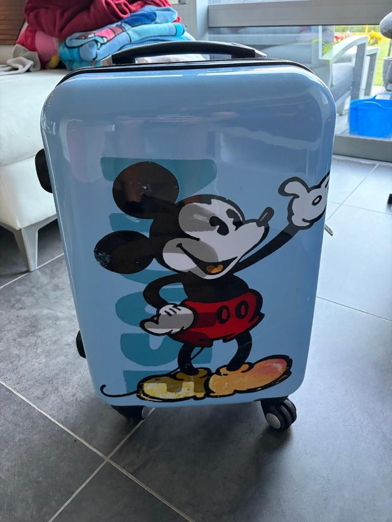 Trolley Kids/Volwassene Mickey Mouse, 50 tot 60 cm, Hard kunststof, Zo goed als nieuw, 35 tot 45 cm