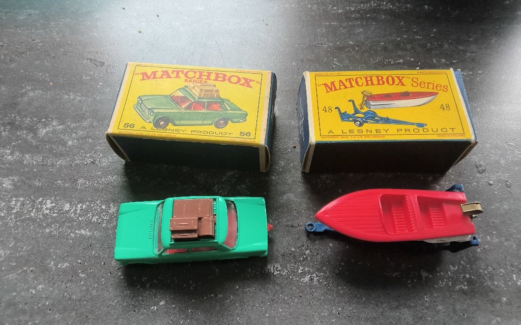 Matchbox Fiat en boat trailer, Ophalen of Verzenden, Zo goed als nieuw, Auto, Matchbox