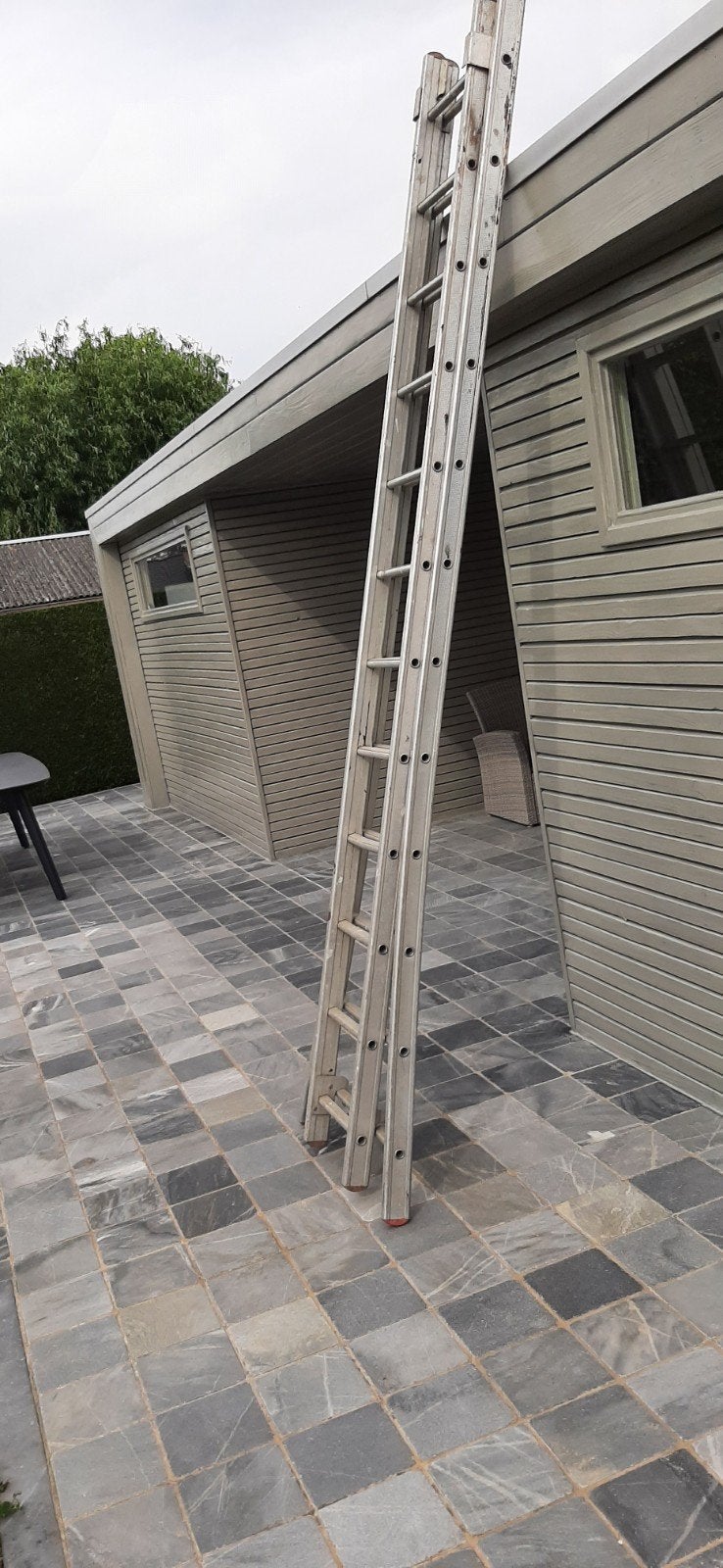 aluminium ladder!, Doe-het-zelf en Bouw, Ophalen, Gebruikt, Ladder, Opvouwbaar of Inschuifbaar
