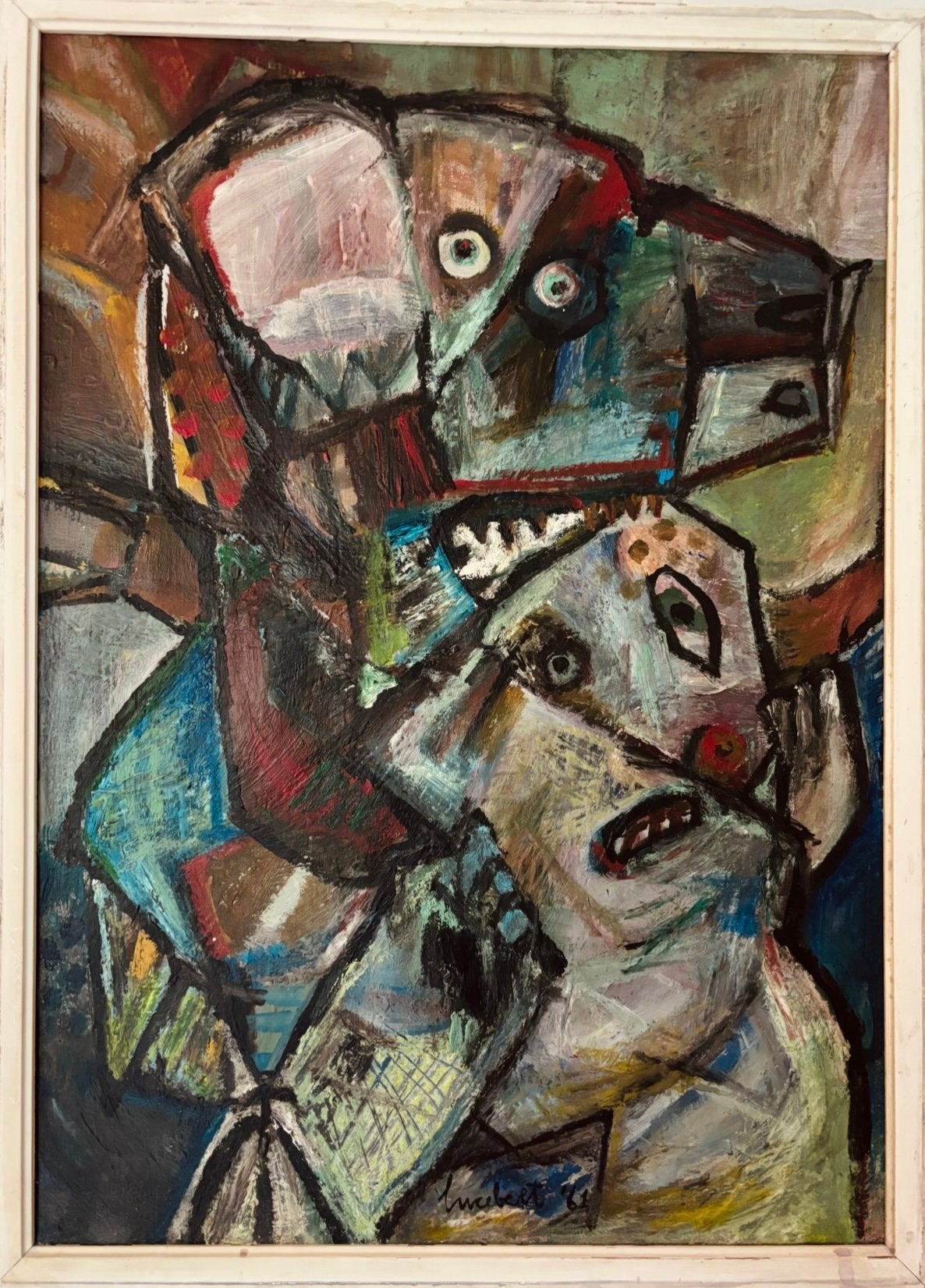 Een oud schilderij van kunstenaar Lucebert, Antiek en Kunst, Kunst | Schilderijen | Modern, Ophalen
