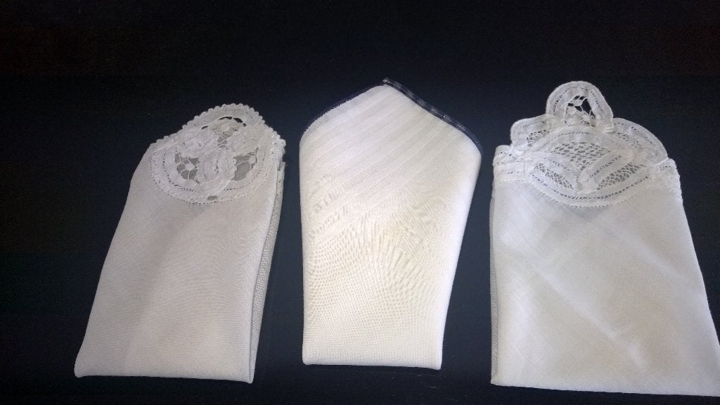 Brugse kant: stoefertjes / pochet, Ophalen of Verzenden, Zo goed als nieuw, Overige typen