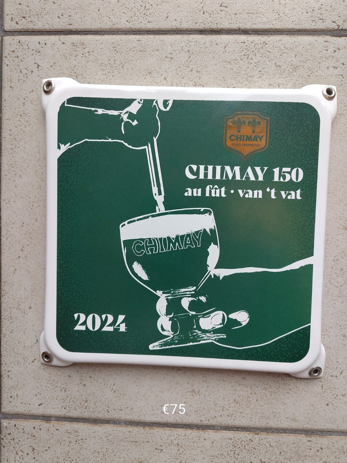 Chimay emaille bordje, Ophalen of Verzenden