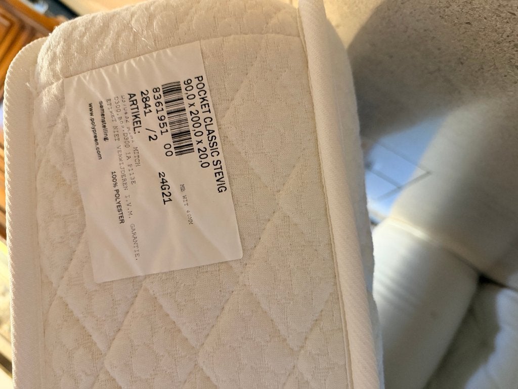 matras + topper 90x200 in prima staat: weg wegens verhuis, Maison & Meubles, Chambre à coucher | Matelas & Sommiers, 90 cm, Matelas