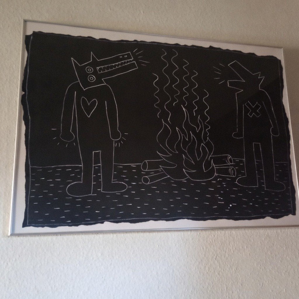 XXL subway drawing, Origineel, Ophalen of Verzenden, Abstract, Overige techniek