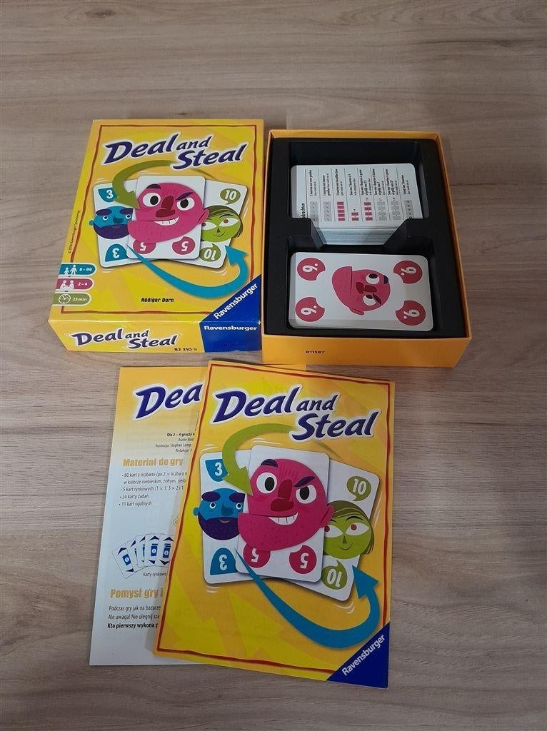 Deal and Steal kaartspel - s3627, Hobby en Vrije tijd, Gezelschapsspellen | Bordspellen, Verzenden, Zo goed als nieuw