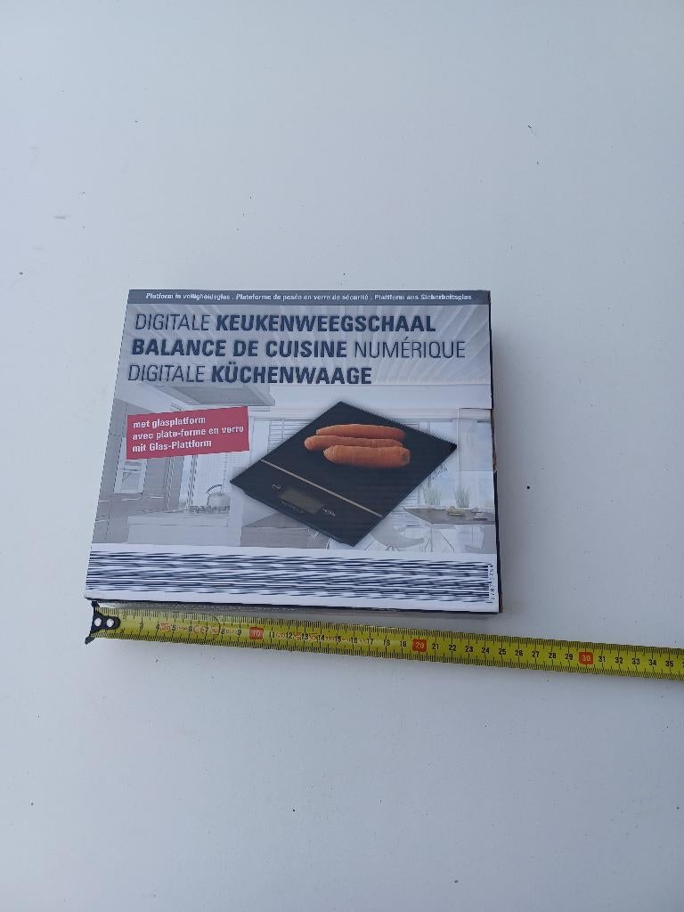 Digitale Keukenweegschaal (Glas) – Tot 5kg – Zwart, Elektronische apparatuur, Ophalen, Minder dan 10 kg, Keukenweegschaal, Nieuw