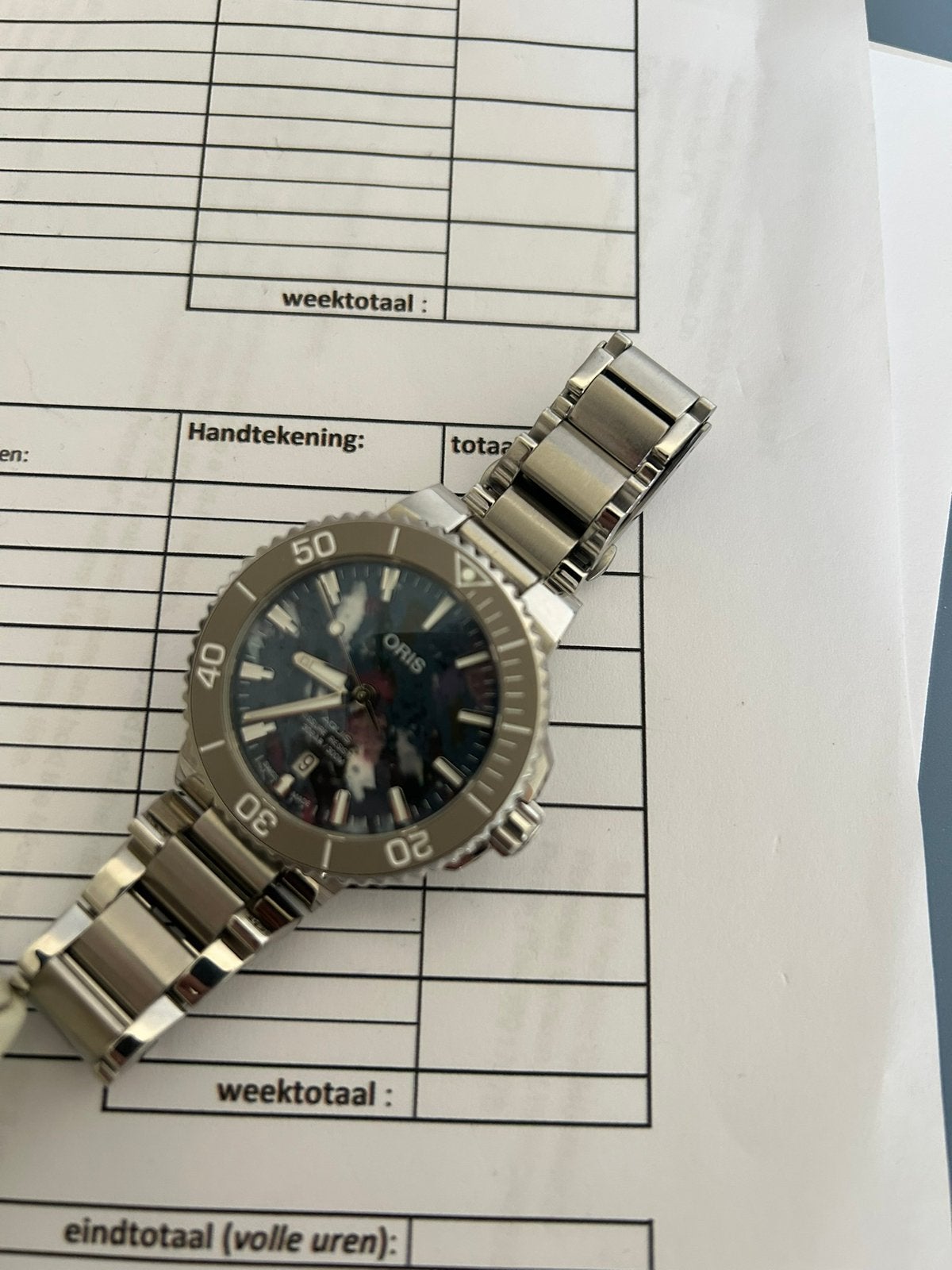 Oris Aquis Upcycle 41,5mm, Bijoux, Sacs & Beauté, Montres | Hommes, Comme neuf, Enlèvement ou Envoi