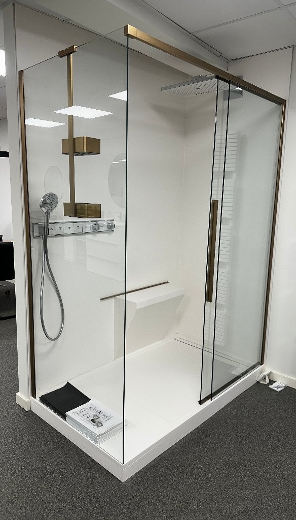 Douchebak incl. glazen wanden 160 x 90 cm, Doe-het-zelf en Bouw, Sanitair, Ophalen, Nieuw, Douche