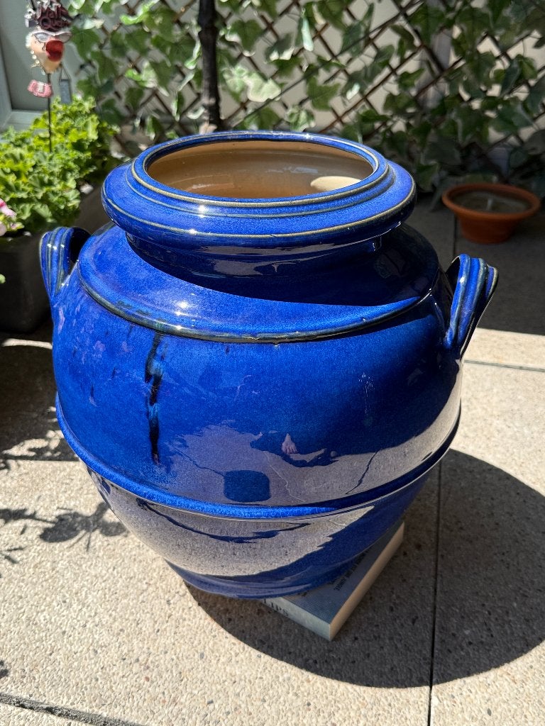 cache pot bleu, Jardin & Terrasse, Pots de fleurs, Utilisé, Poterie, Intérieur, Balcon, Moins de 40 cm, Moins de 25 cm, Rond, Enlèvement