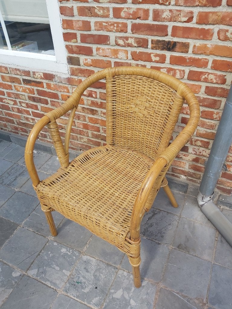 bambou zetel goede staat, Antiek en Kunst, Ophalen