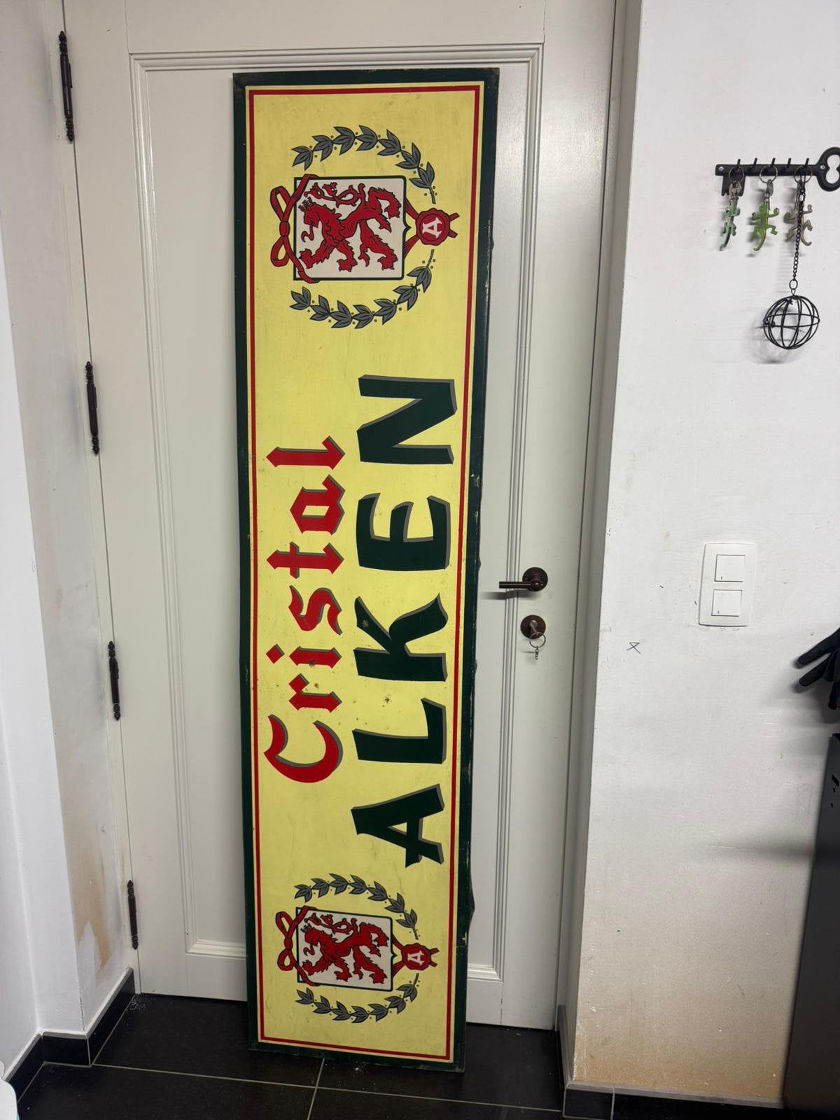 Reclame tôle Cristal Alken, Verzamelen, Merken en Reclamevoorwerpen, Ophalen, Gebruikt, Reclamebord