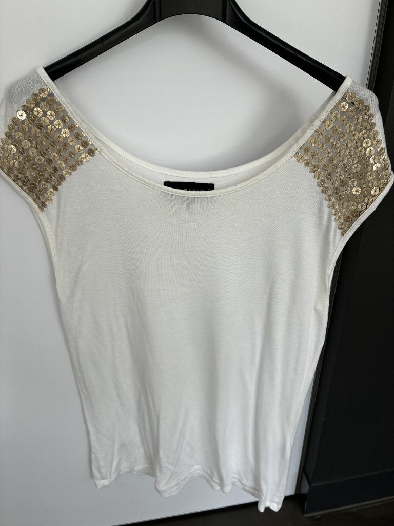 Witte t-shirt maat 34 van Astrid label, Kleding | Dames, Wit, Ophalen of Verzenden, Zo goed als nieuw, Astrid, black label