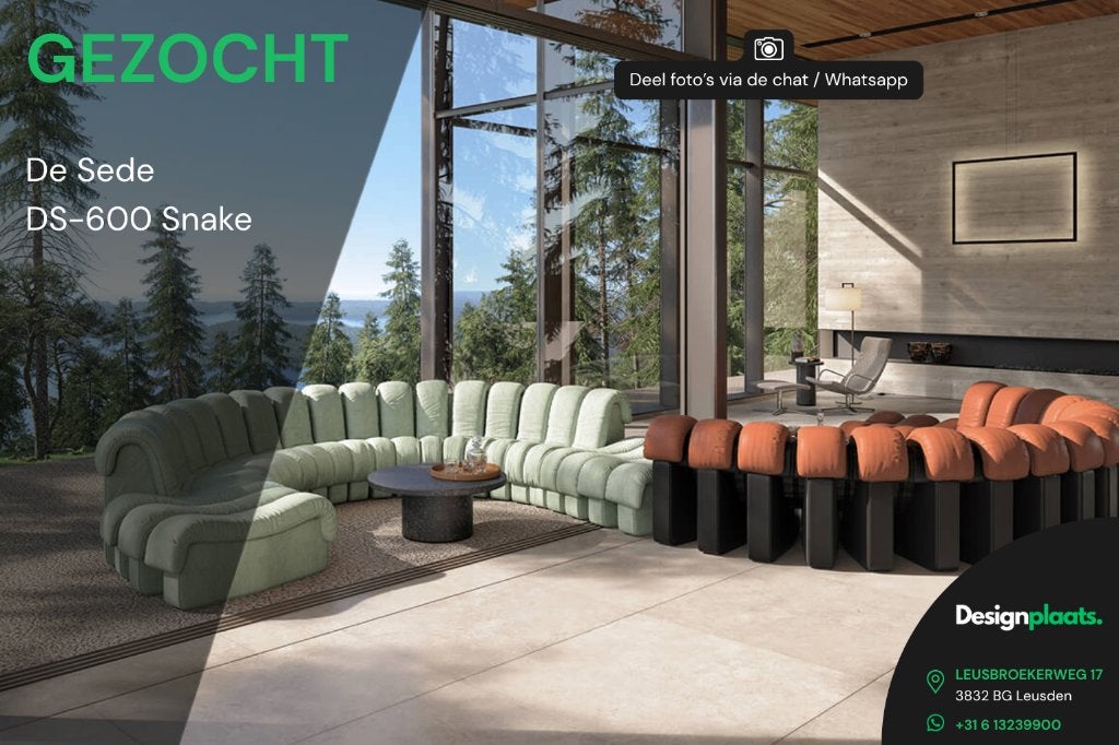 RECHERCHÉ: De Sede DS-600 Snake — Achat immédiat, Enlèvement ou Envoi, Tissus, Bankstel Bank Zetels Sofa Hoekbank Design bank