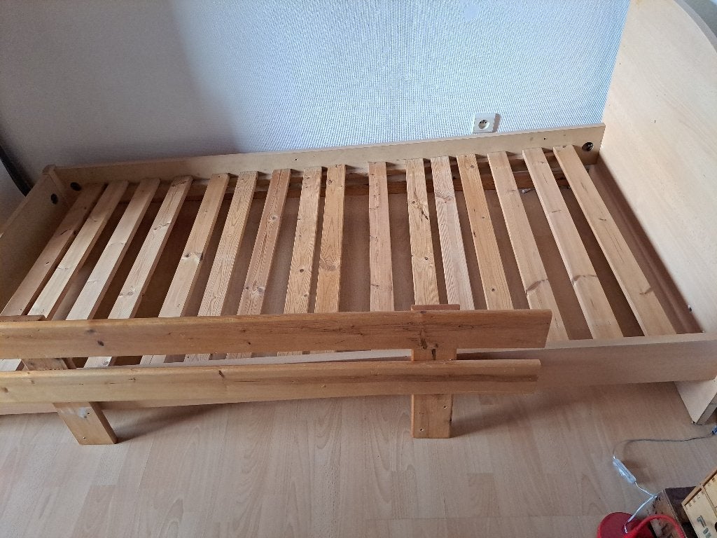 lit 1 personne 80 x 200cm, Une personne, Utilisé, 200 cm, Bois