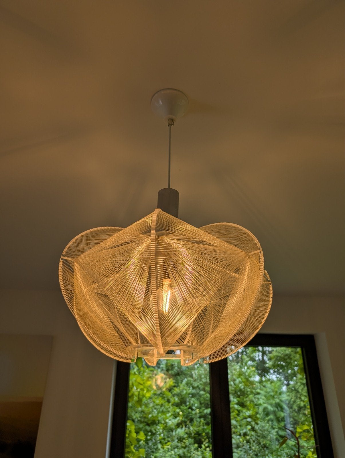Lampe vintage en fil de fil/lampe en fil de nylon — Paul Sec, Maison & Meubles, Lampes | Lustres, Enlèvement