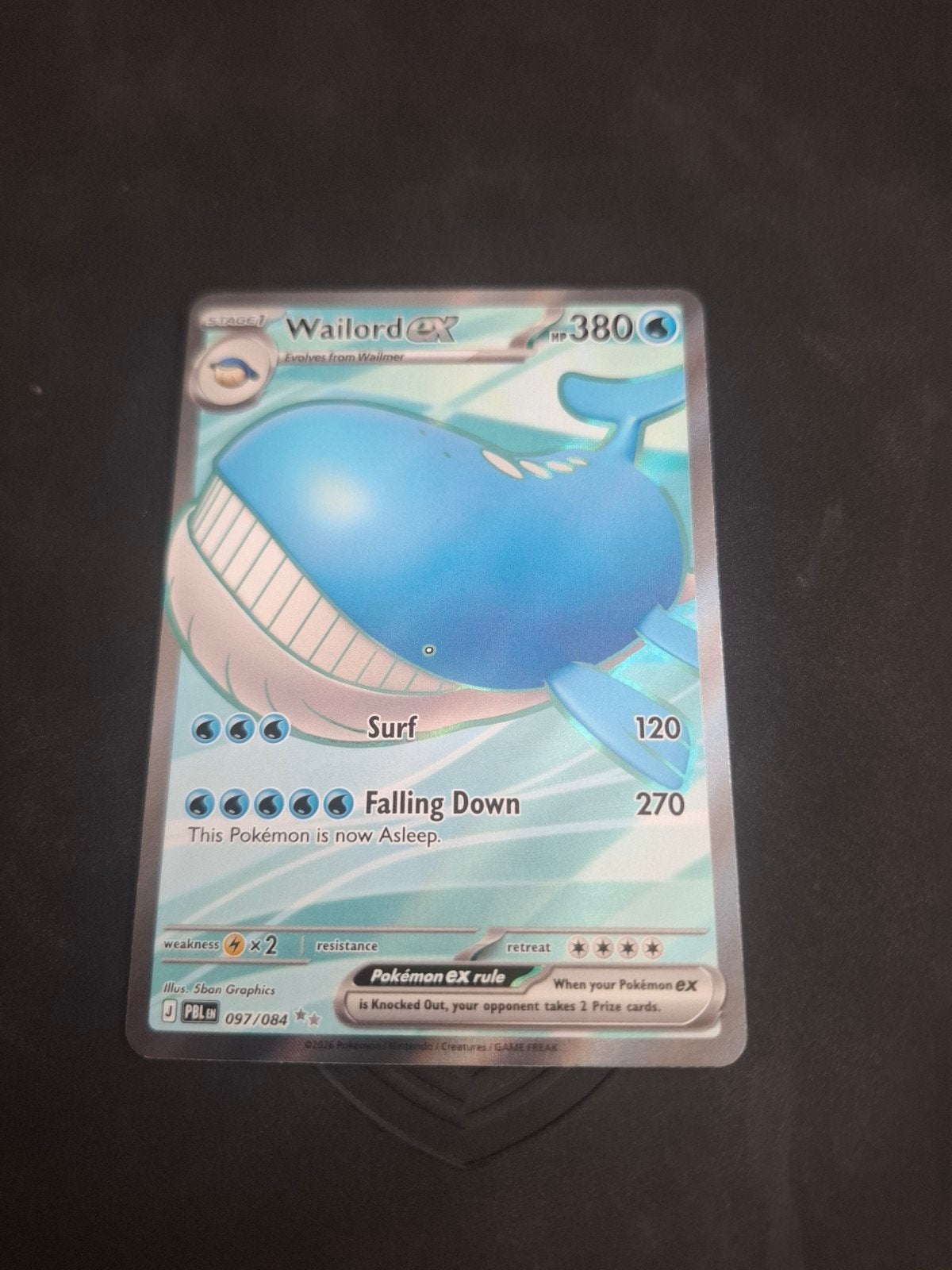 Wailord ex 097/084 - Pokémon Kaart, Hobby en Vrije tijd, Verzamelkaartspellen | Pokémon, Ophalen of Verzenden, Foil
