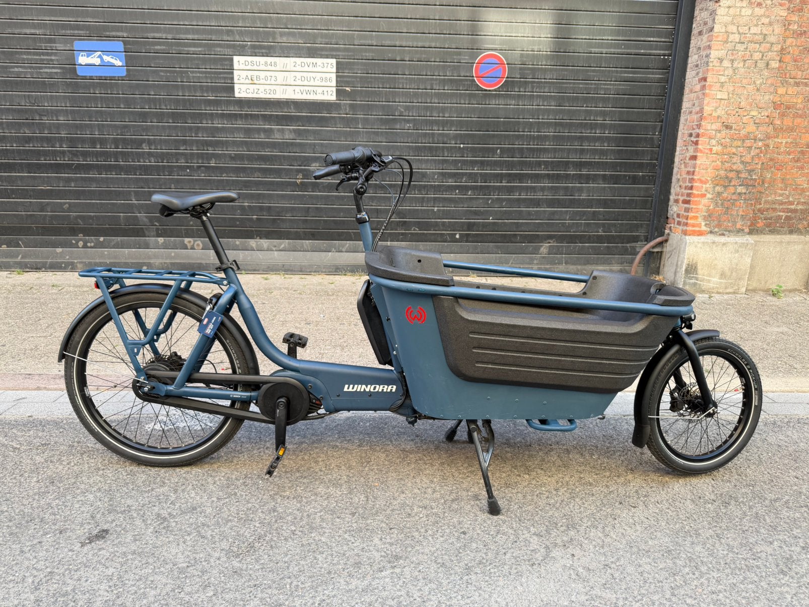 Winora FUB 2 Bakfiets, Fietsen en Brommers, 3 kinderen, Huif, Zo goed als nieuw, Schijfrem