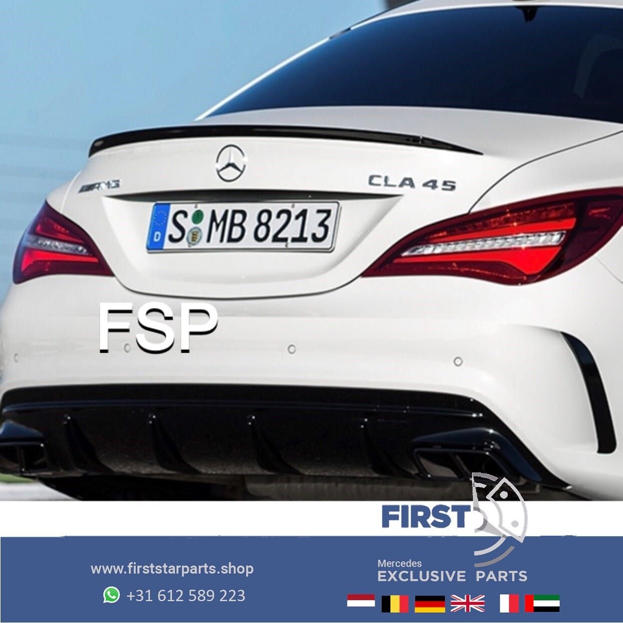 W117 C117 CLA AMG KOFFERBAK SPOILER ZWART 2013-2018 ACHTERBA, Gebruikt, Ophalen of Verzenden, Achter, -