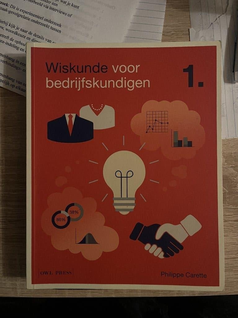 Wiskunde voor bedrijfskundigen 1, Boeken, Ophalen, Nieuw, Hoger Onderwijs, Philippe Carette