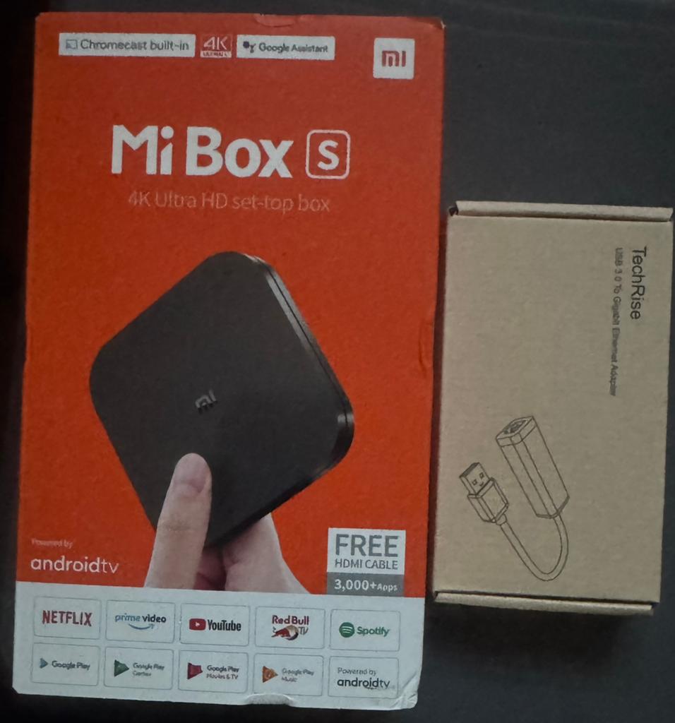 Xiaomi mi box s 4k + adaptateur rj45, Audio, Tv en Foto, Mediaspelers, Ophalen, Zo goed als nieuw