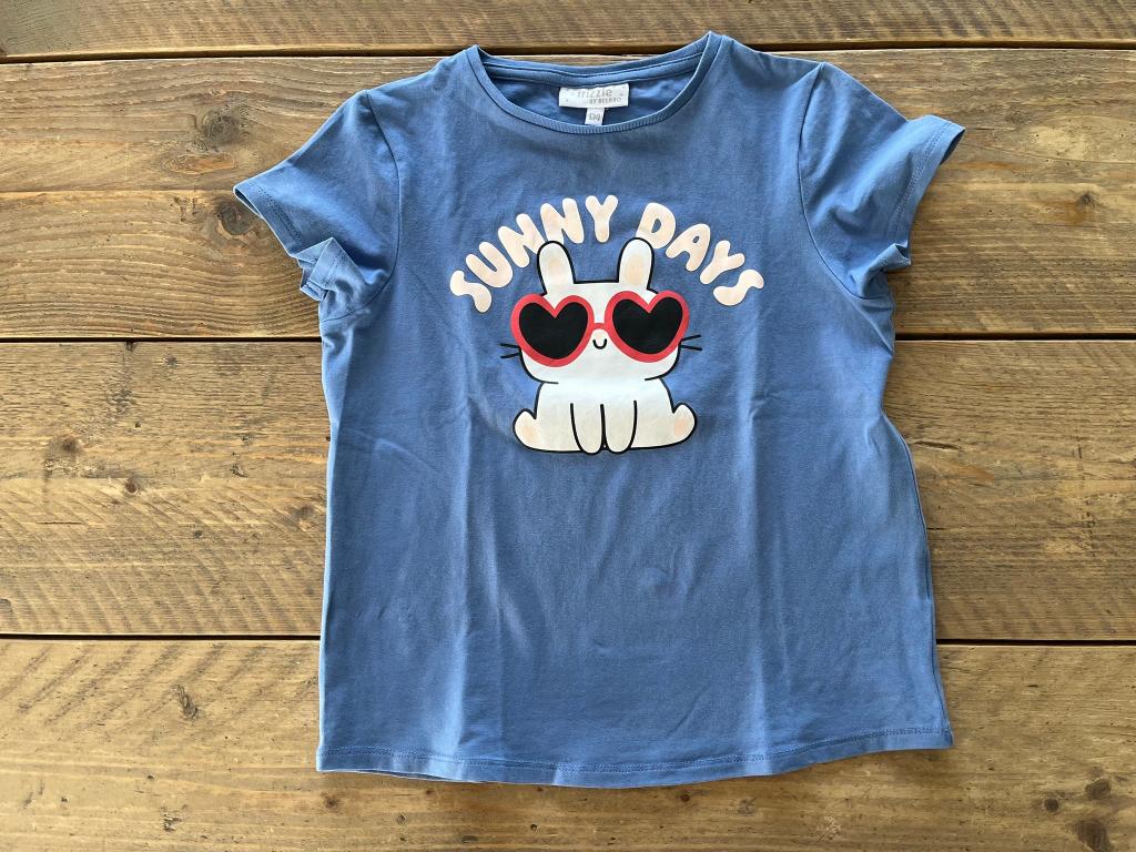 FRIZZLE, t-shirt bleu bunny 134, Enlèvement ou Envoi, Chemise ou À manches longues, Comme neuf, Bel & Bo