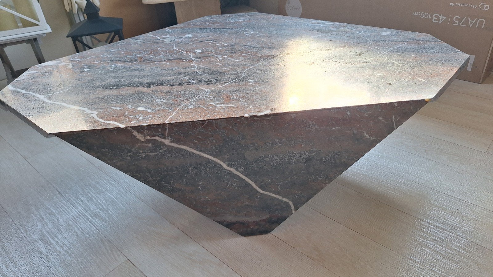 table de salon en marbre, 50 à 100 cm, Enlèvement, Utilisé, 50 à 100 cm