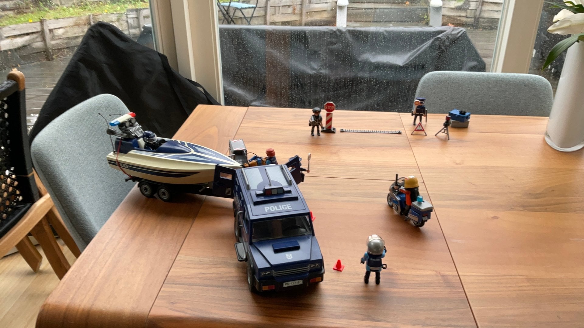 Playmobil Politiewagen en -boot, Ophalen, Zo goed als nieuw