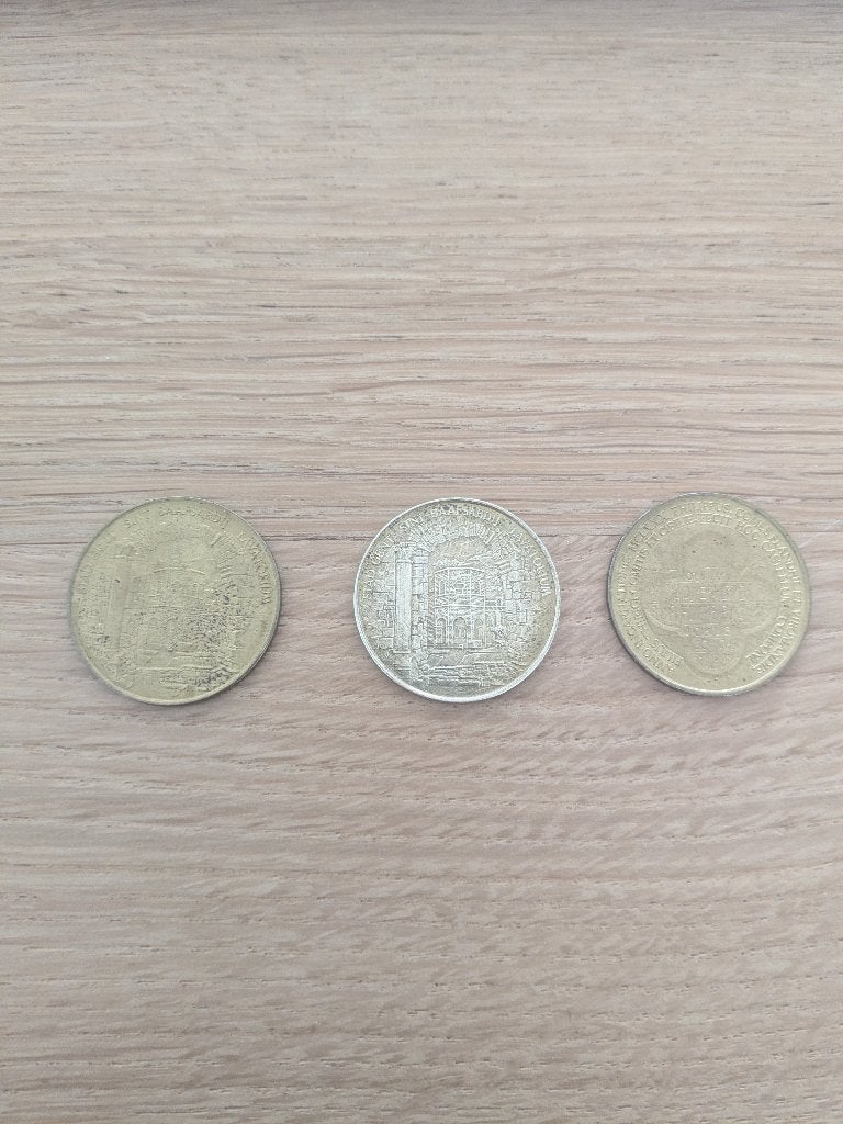 3 herdenkingsmunten Gandae (1980), Ophalen of Verzenden, Overige materialen