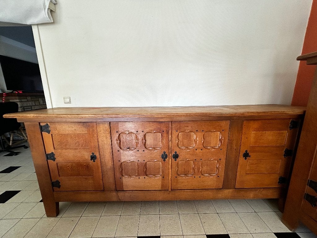 Superbe salle à manger complète en bois massif, Maison & Meubles, Salles à manger complètes, Utilisé, 6 à 8 chaises, Enlèvement