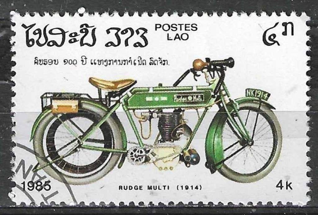 Laos 1985 - Yvert 628 - 100 jaar Motocyclette (ST), Verzenden, Gestempeld