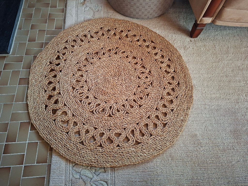 Rond jute tapijt 90 cm, Ophalen, Zo goed als nieuw, Rond