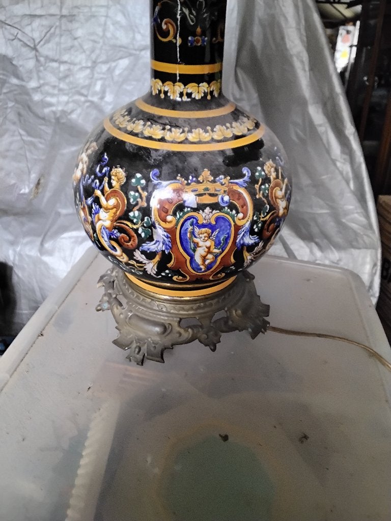 Ancienne lampe decorr ange, Antiek en Kunst, Antiek | Verlichting, Ophalen of Verzenden