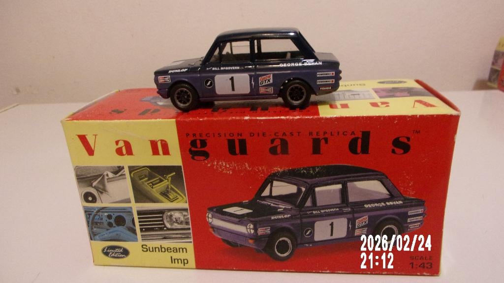 RARE SUNBEAM IMP 72 RACE CAR 1/43 VANGUARDS 964/4000,IMPEC., Hobby en Vrije tijd, Modelauto's | 1:43, Ophalen of Verzenden, Zo goed als nieuw