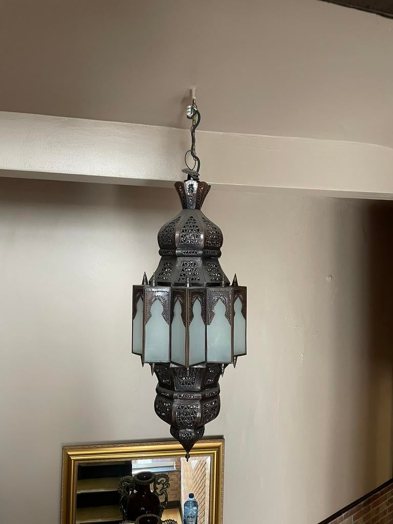 Lanterne Marocaine Artisanale – Marrakech | Grande Taille, Enlèvement, Comme neuf, Verre