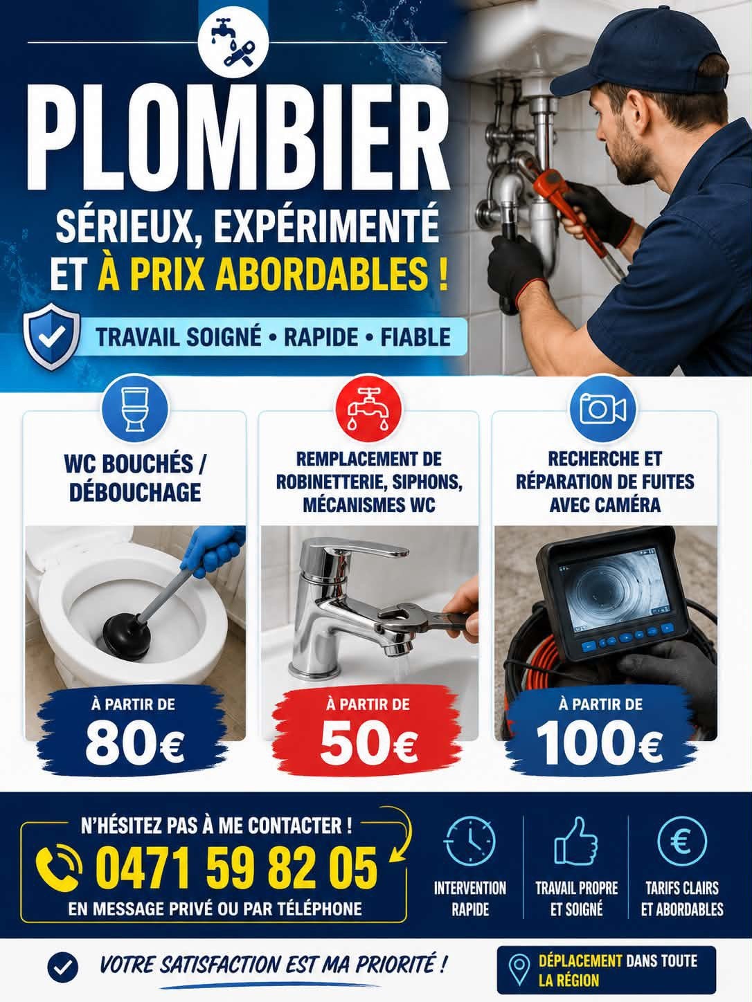 PLOMBIER À BRUXELLES – DÉPANNAGE & RÉPARATION, Enlèvement ou Envoi