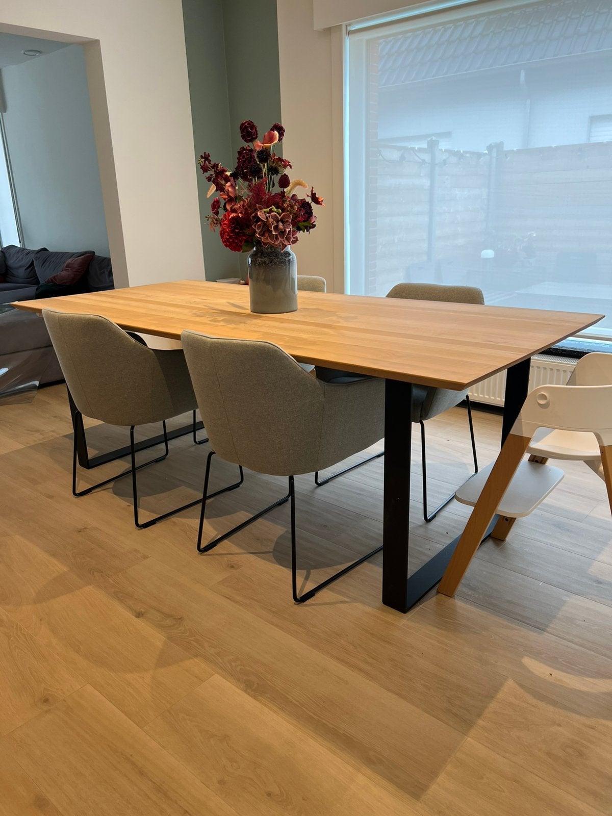 Eiken eettafel, Huis en Inrichting, Tafels | Eettafels, Ophalen, Zo goed als nieuw