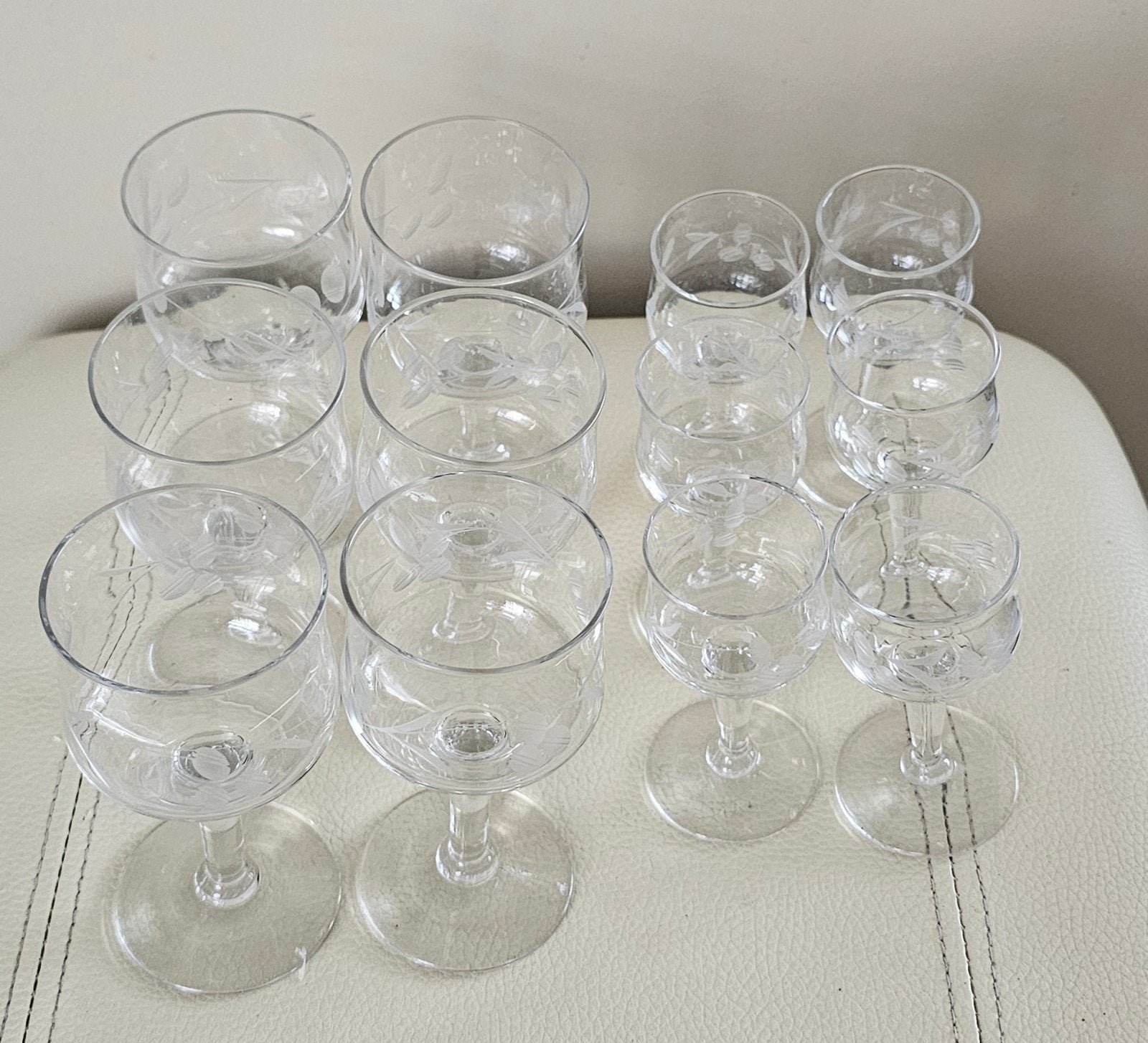 Lot de 12 verres vintage Val Saint Lambert, Ophalen of Verzenden, Zo goed als nieuw, Borrel- of Shotglas