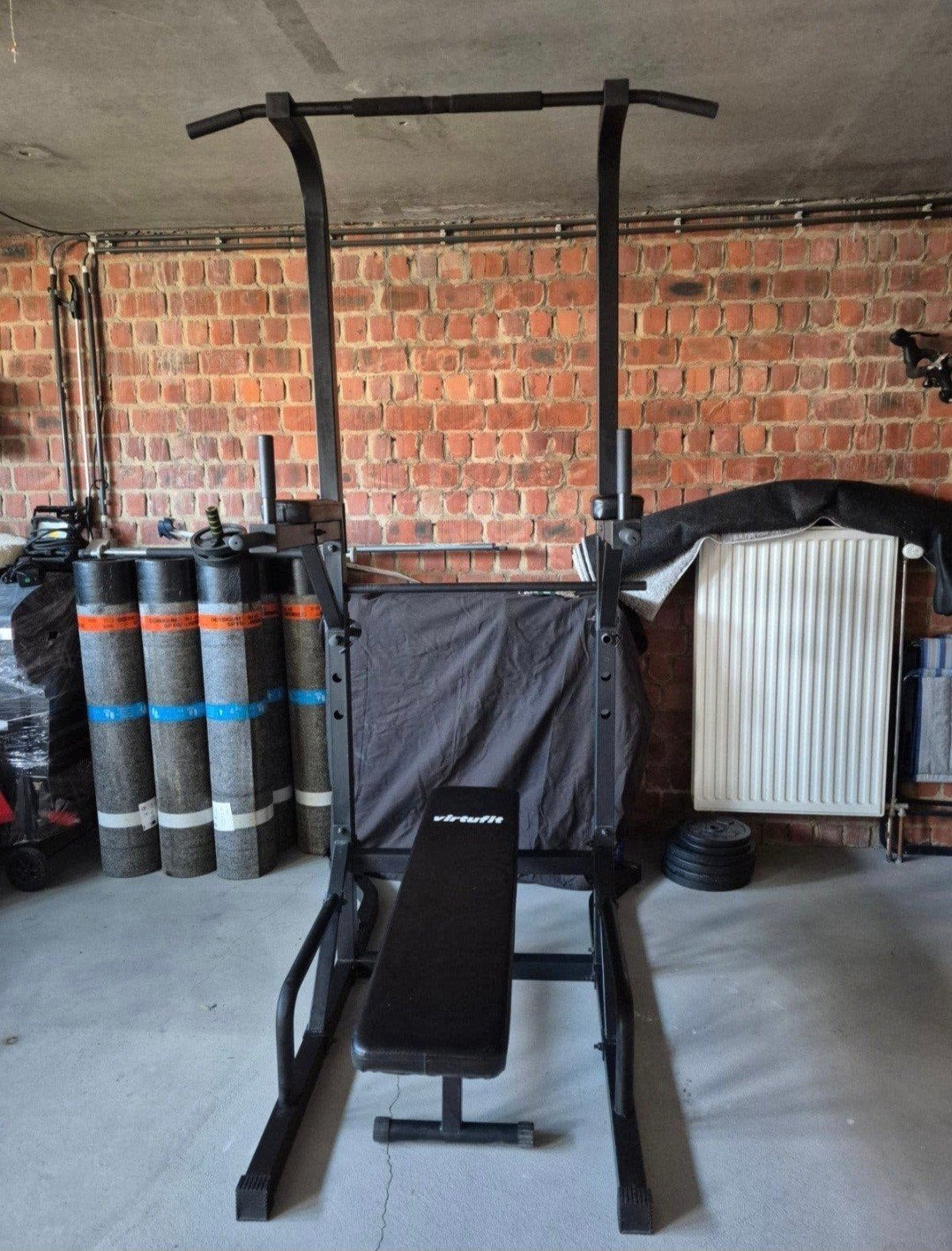 Virtufit - Chaise romaine deluxe avec banc de musculation, Sports & Fitness, Enlèvement, Utilisé, Bras