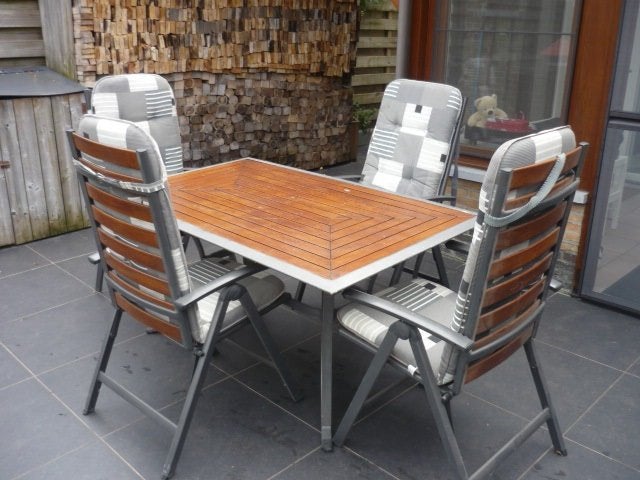 Tuinset, Ophalen, 4 zitplaatsen, Gebruikt, Aluminium