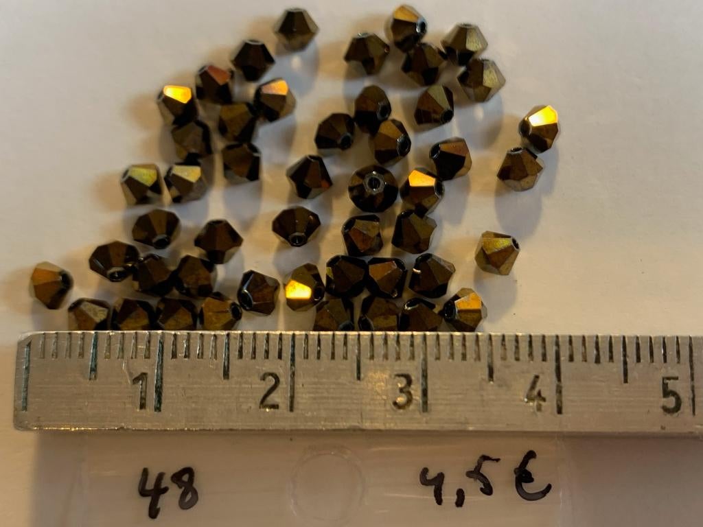 48 Swarovski tolletjes goudkleurig, Ophalen of Verzenden, Nieuw, Kraal