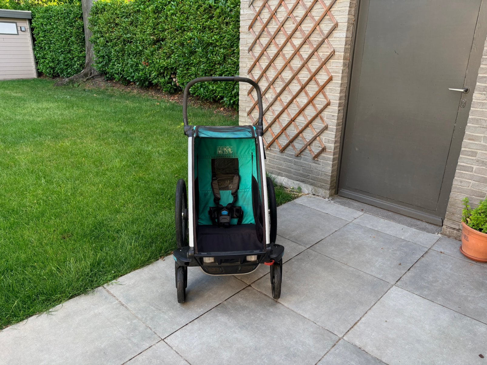 Thule Chariot Lite 1 + Jogging Kit + Regenhoes, Ophalen, Opvouwbaar, 20 tot 40 kg, Zo goed als nieuw