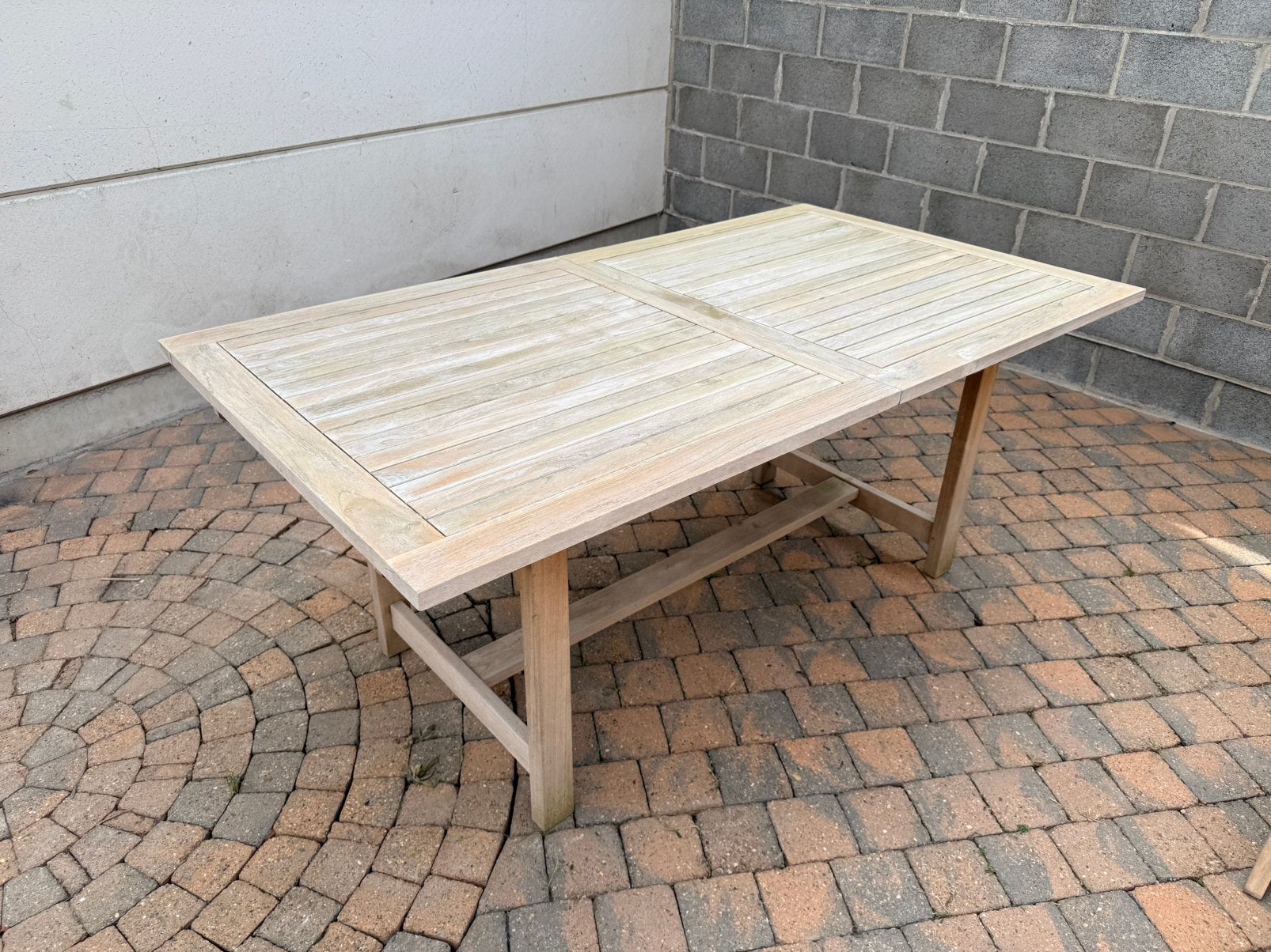 teaken uitschuiftafel, Tuin en Terras, Tuintafels, Ophalen, Zo goed als nieuw